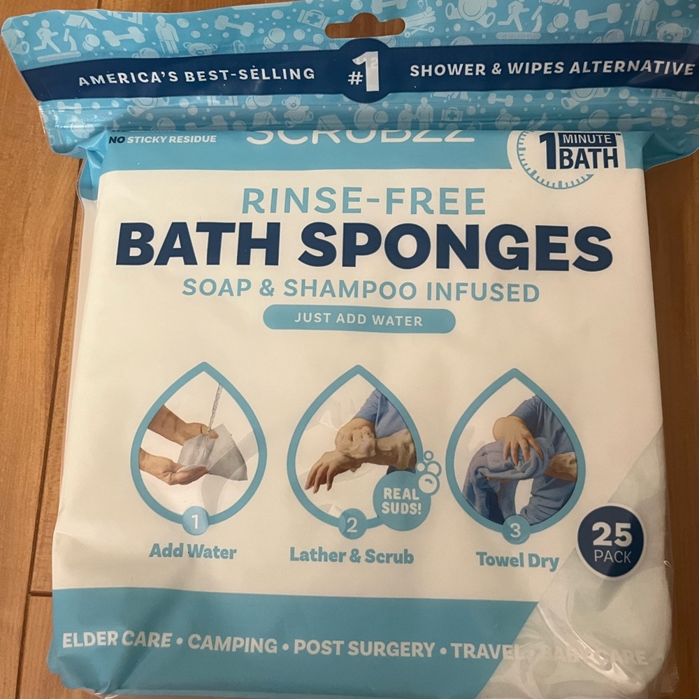 Scrubzz Rinse-Free Bath Sponges